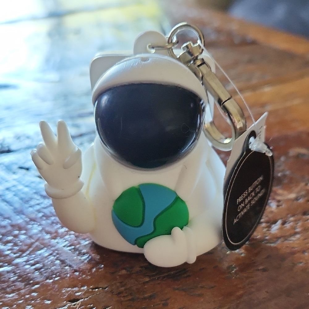 Bath & Body Works White Astronaut PocketBac Holder with Blue & Green Earth